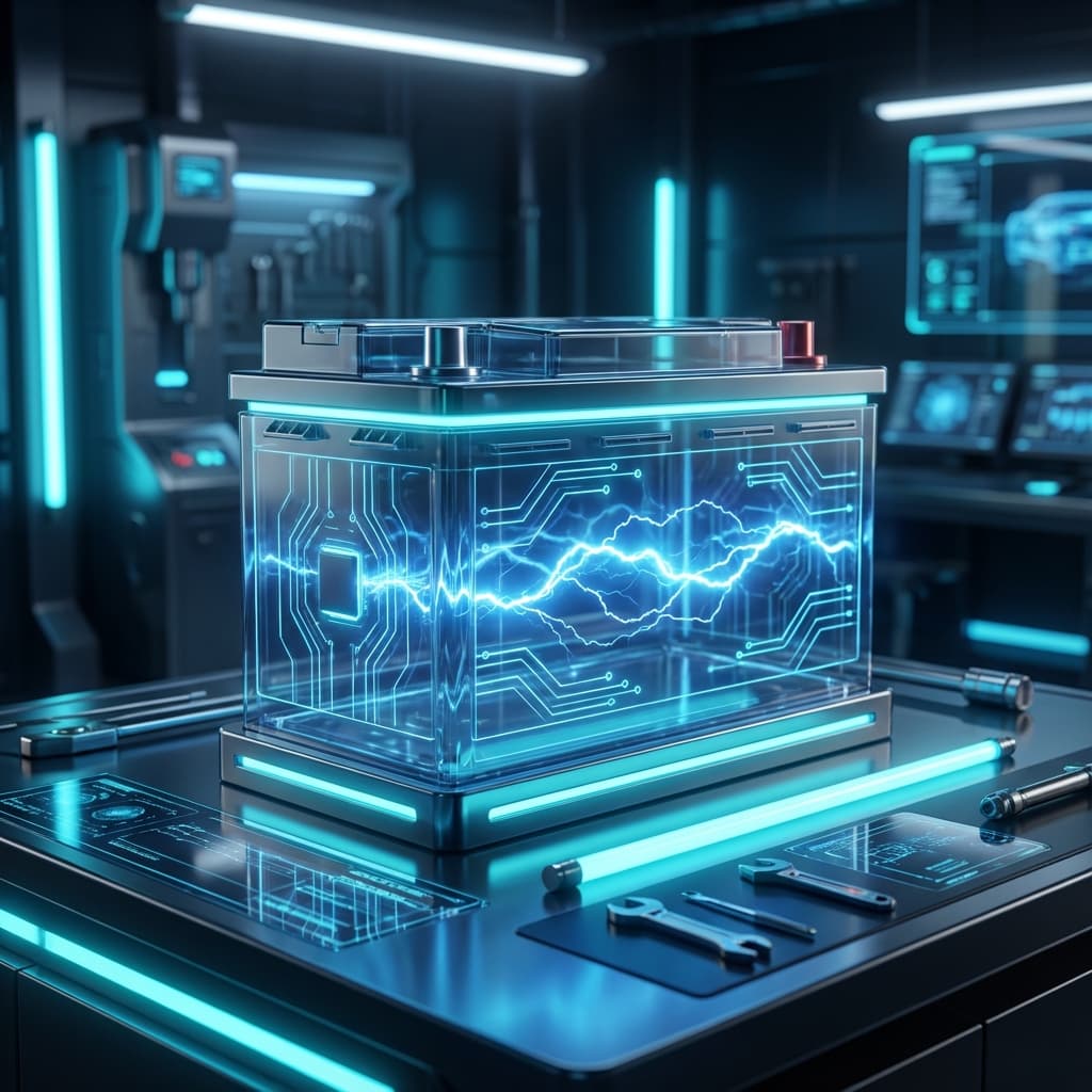 High performance car battery background